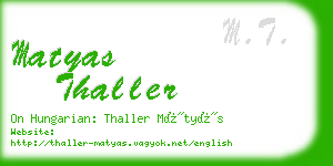 matyas thaller business card